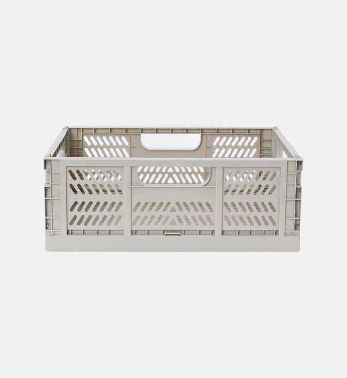 Home Deco and More Rectangular Foldable Basket, Grey, L, Packshot View Home Deco and More Rectangular Foldable Basket, Grey, L, Packshot View