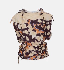 بلوزة زُهرة منسوجة جيرسيه مطبوعة