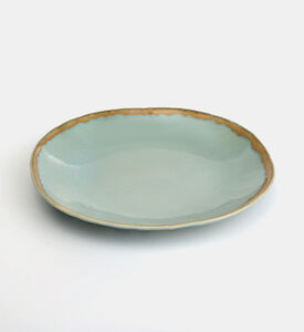Oval Washed Blue Platter - 36 X 21 Cm