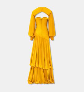 Zeena Zaki Long Dress, Yellow, Xl, Packshot View