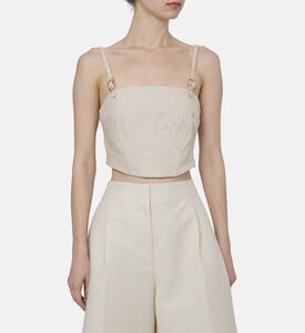 بلوزة لورين قصيرة بياقة مربعة