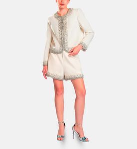 Michael Cinco Beads-embellished Regular-fit Set, Off-white, S, Model View