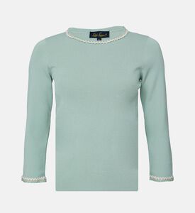 قميص بأكمام طويلة بياقة دائرية