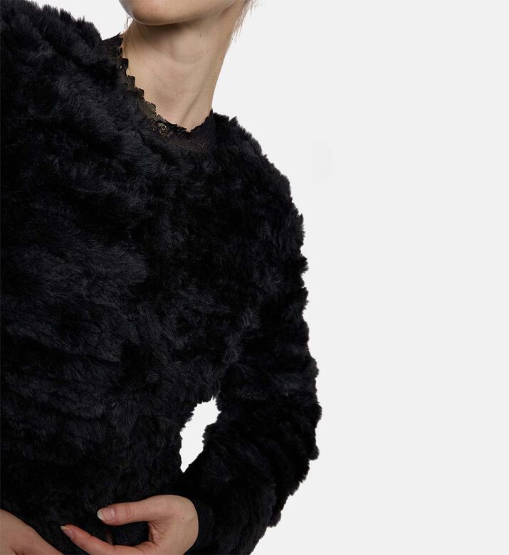 Alice and Olivia Faux Fur Long-sleeve Jacket, Model View