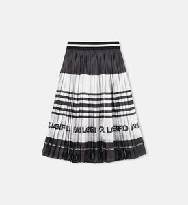 تنورة متوسط الطول مخططة بطيات