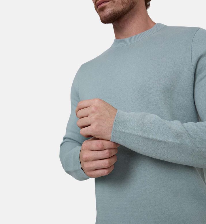 سترة قطن عضوي بياقة دائرية وقصة عادية