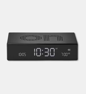 Lexon Design Flip Premium Reversible Alarm Clock, Black, Packshot View