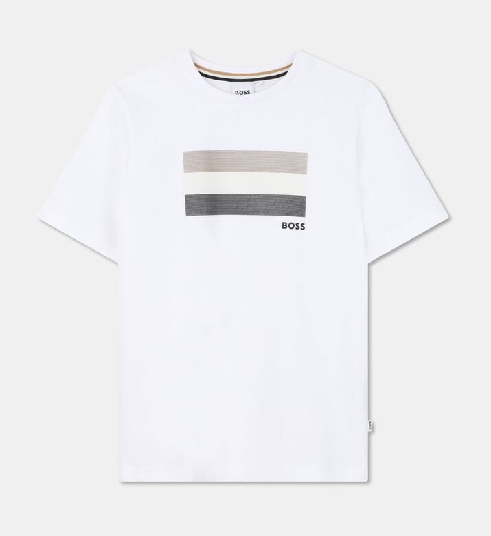 Boss Striped Chest-detail T-shirt, Packshot View