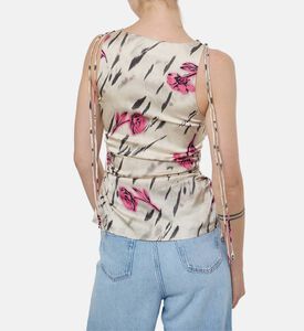 Ganni Floral-print Sleeveless Top, Model View