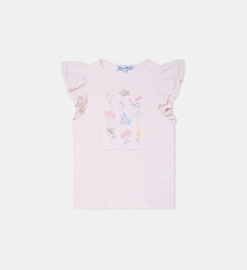 Junior Girl Ruffle-detail T-shirt