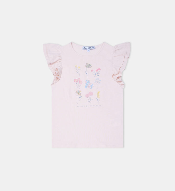 Junior Girl Ruffle-detail T-shirt