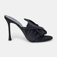 Bow High-heel Leather Sandals