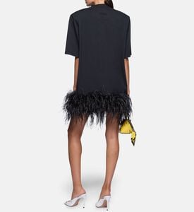 The Attico Feather Hem Short-sleeve Mini Dress, Model View