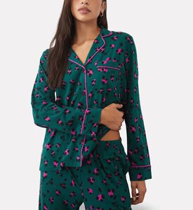 DKNY Animal Print Long-sleeve Pajama Set, Model View