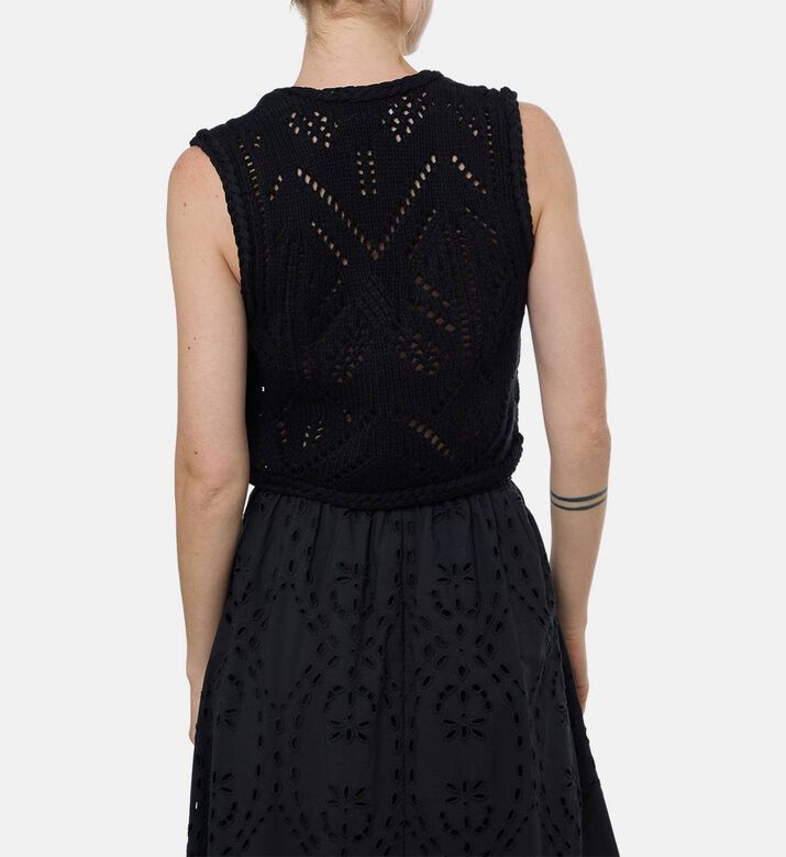 Ba and Sh Knit Sleeveless V-neck Vest, Model View