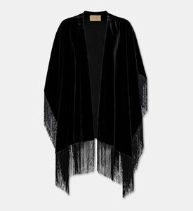 Momoni Fos Velvet Fringed Cape, Packshot View