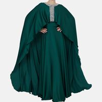 Embellished Neckline Cape Dress
