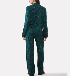 DKNY Animal Print Long-sleeve Pajama Set, Model View