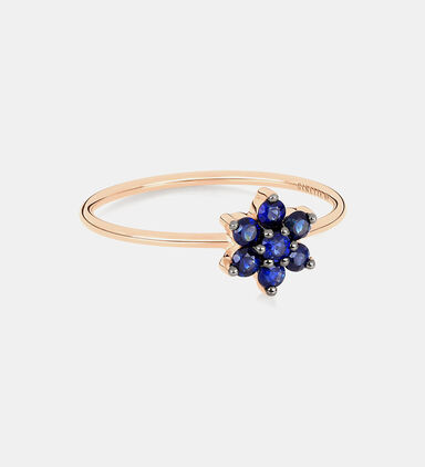 Single Sapphire Star 18k Ring