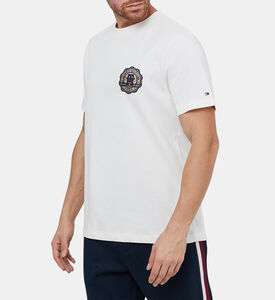 تيشيرت قطن بنقشة بنقشة مربعات ولوغو أحرف العلامة