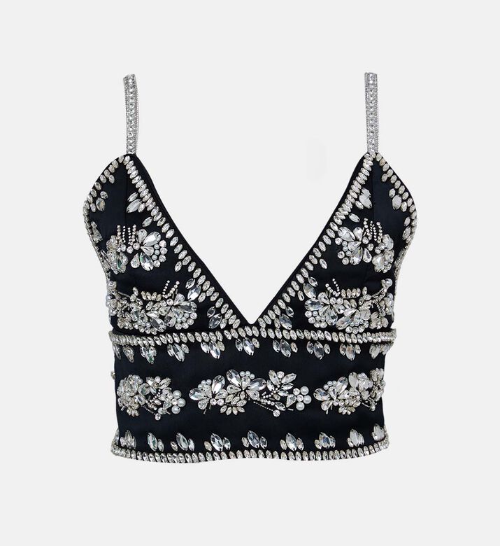 بلوزة كارلي بتصميم صدرية مطرزة