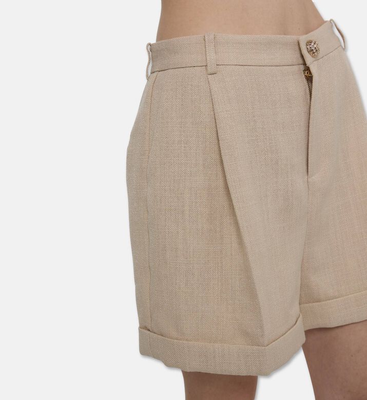 Edward Achour Paris High-waisted Tailored Shorts, Model View