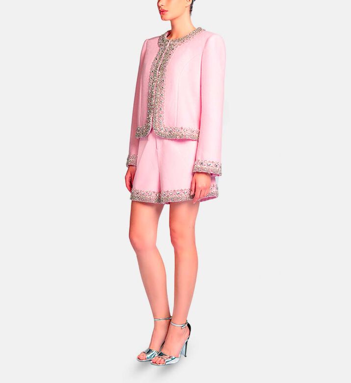 Michael Cinco Beads-embellished Regular-fit Set, Pink, M, Model View