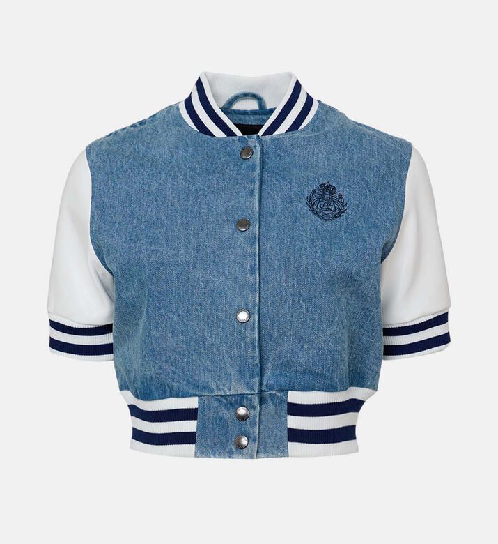 Embroidered Logo-detail Cropped Jacket