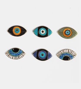 مغناطيس العين الشريرة سيراميك مزجج بلون ذهبي