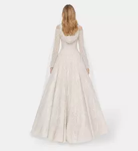 L Atelier Du Luxe Taffeta Lace Appliqu&eacute; Gown, Model View