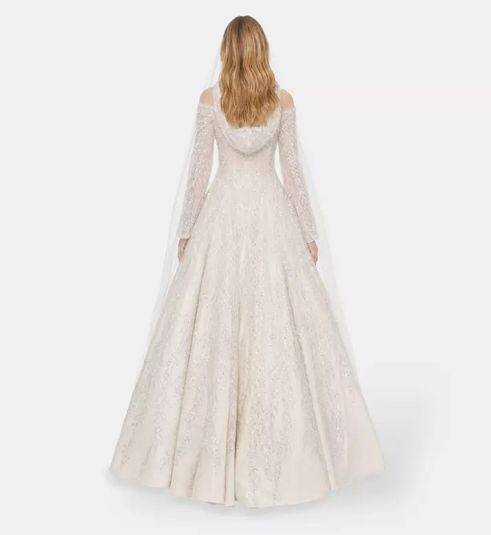 L Atelier Du Luxe Taffeta Lace Appliqu&eacute; Gown, Model View