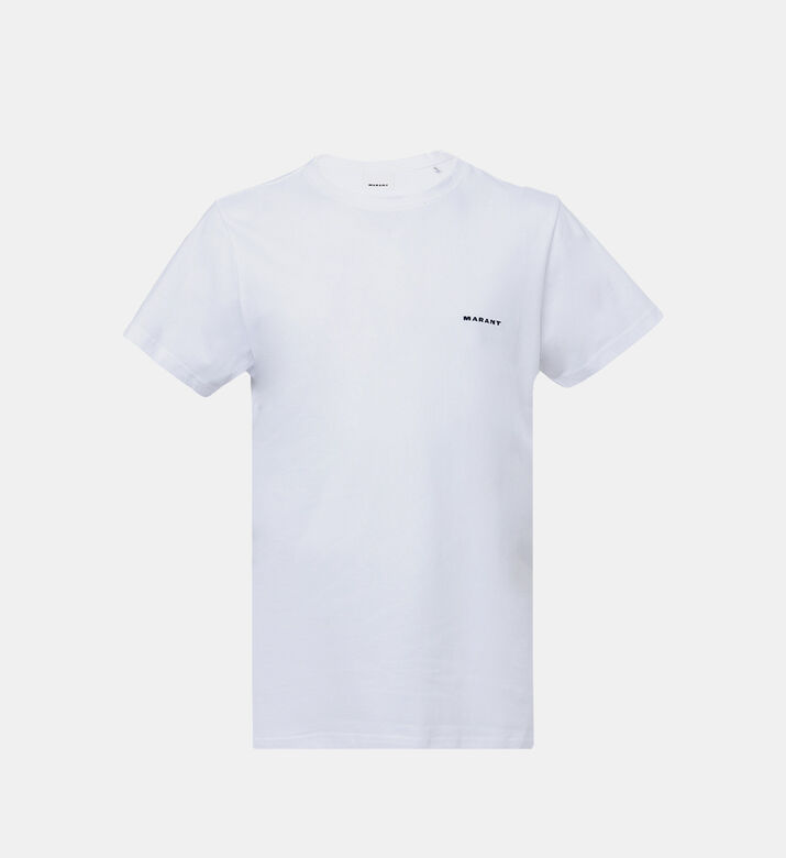 تيشيرت زافره قطن بشعار على الصدر