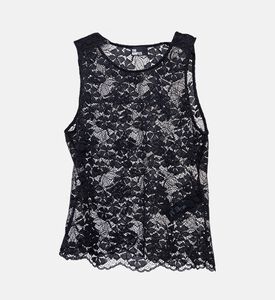 The Kooples Sheer Floral Lace Sleeveless Top, Packshot View