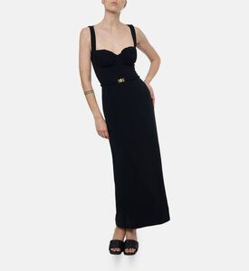 Rowen Rose Gold-tone Buckle Belt Maxi Dress, Model View