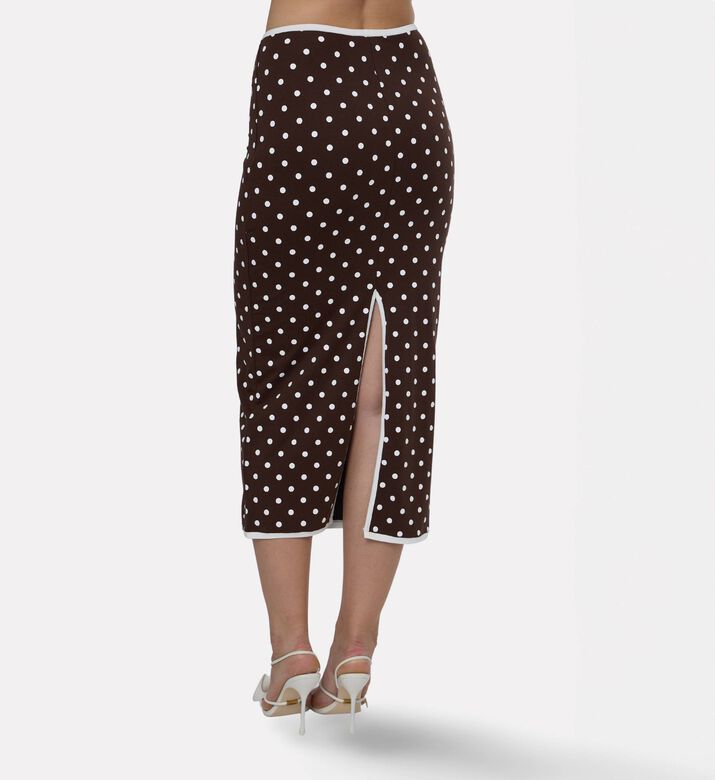 Rowen Rose All-over Polka-dot Maxi Skirt, Model View