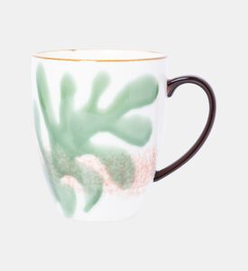 Home Deco and More Leaf Print 2-piece Porcelain Mug Set - 9 X 10.5 Cm, Packshot View
