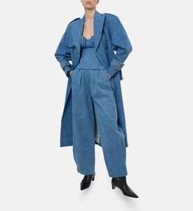 Rowen Rose Ruched Sleeveless Denim Corset, Model View