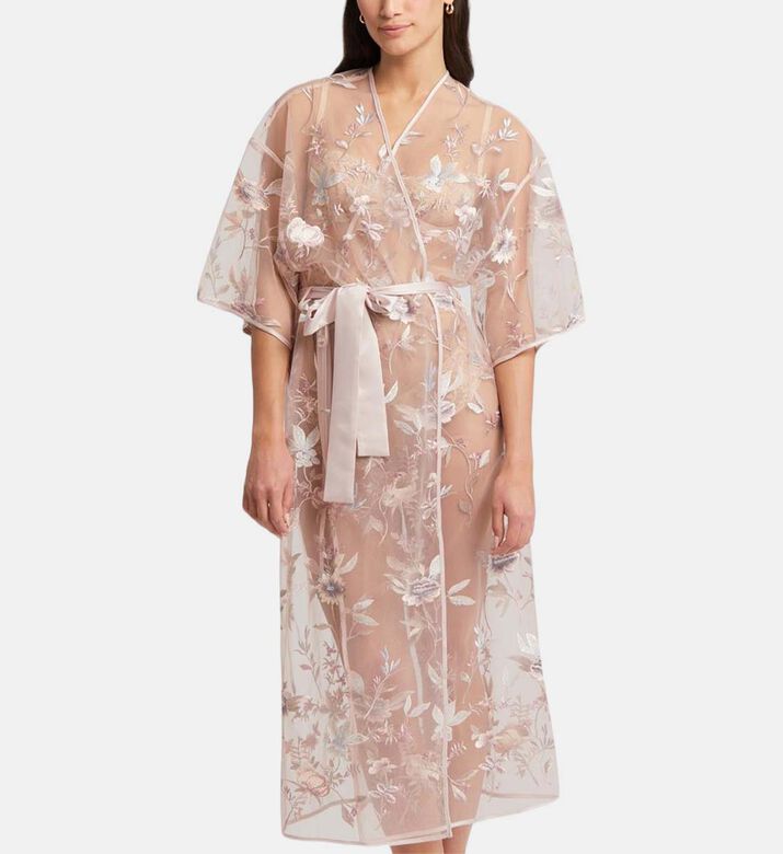 Floral Pattern Kimono-style Cover-up