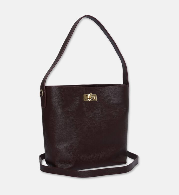 Maya.M Constructed Bucket Bag, Burgundy, Packshot View