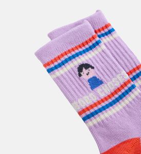 Bobo Choses Character Design Ribbed Striped Socks, Packshot View