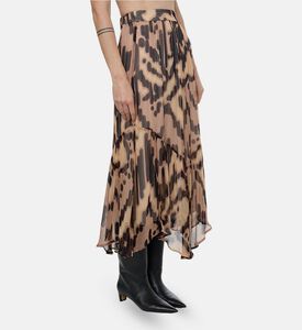 Ba and Sh Aley Abstract-print V-shape Seam Maxi Skirt, Model View