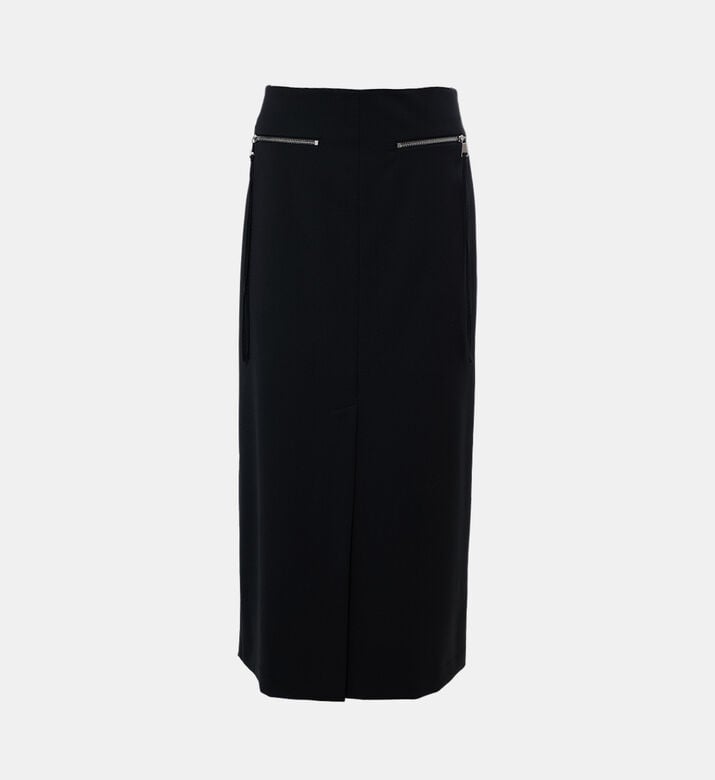 Classic Zip Fastening Midi Skirt