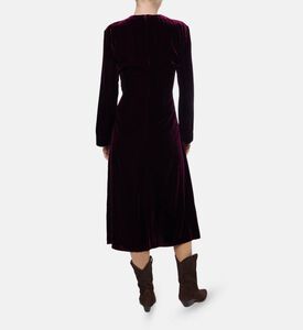 Forte-Forte Velvet Long-sleeve V-neck Dress, Model View