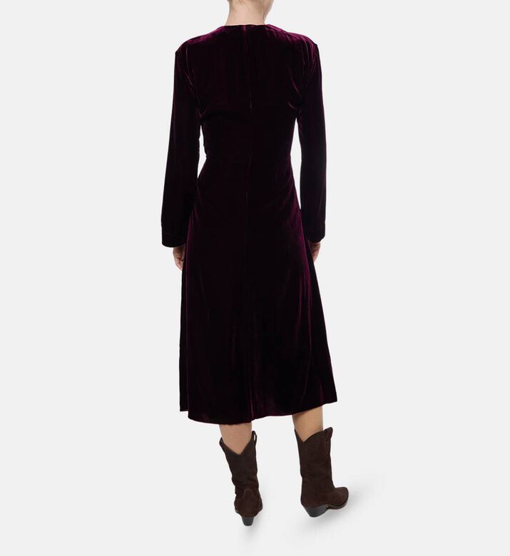 Forte-Forte Velvet Long-sleeve V-neck Dress, Model View