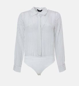 Alice and Olivia Stripe-print Long-sleeve Bodysuit, Packshot View