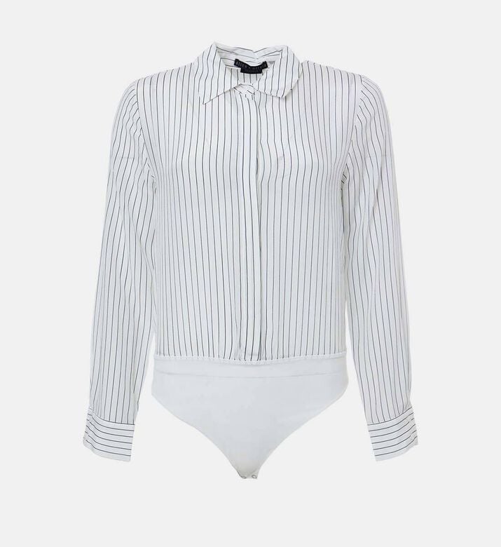 Alice and Olivia Stripe-print Long-sleeve Bodysuit, Packshot View