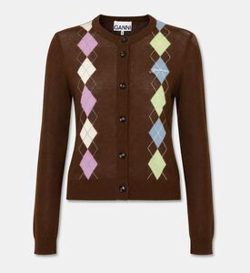 Ganni Card Argyle, Brown, L, Packshot View