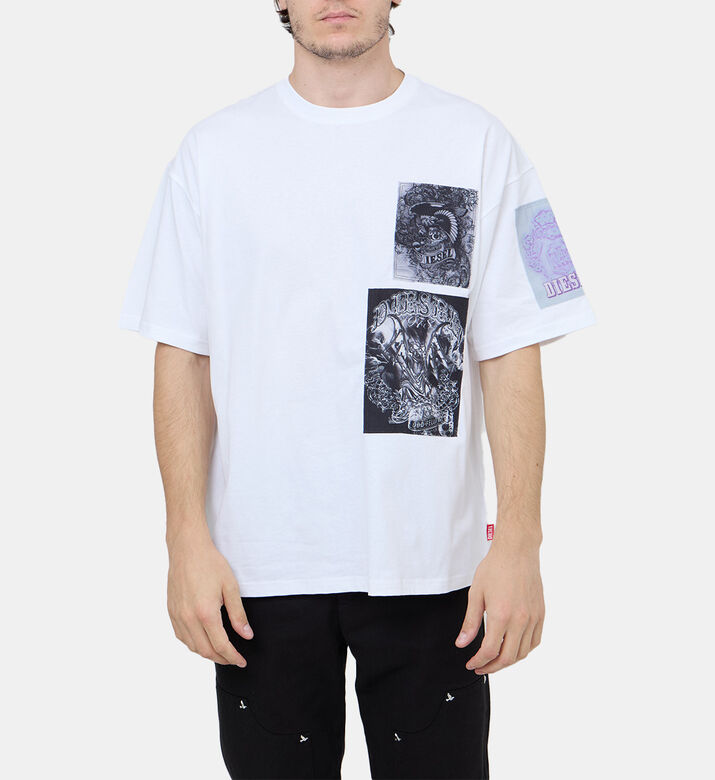 T-boxt-slits-q10 Raw-edge T-shirt