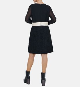 فستان منسوج من التويد بلونين