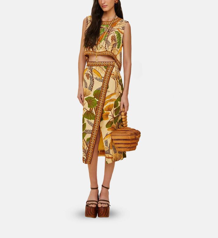 Foliage Sketch Tropical-print Blouse